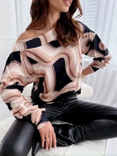 Women's Hoodie Long Sleeve Blouses Printing Fashion Stripe Leopard