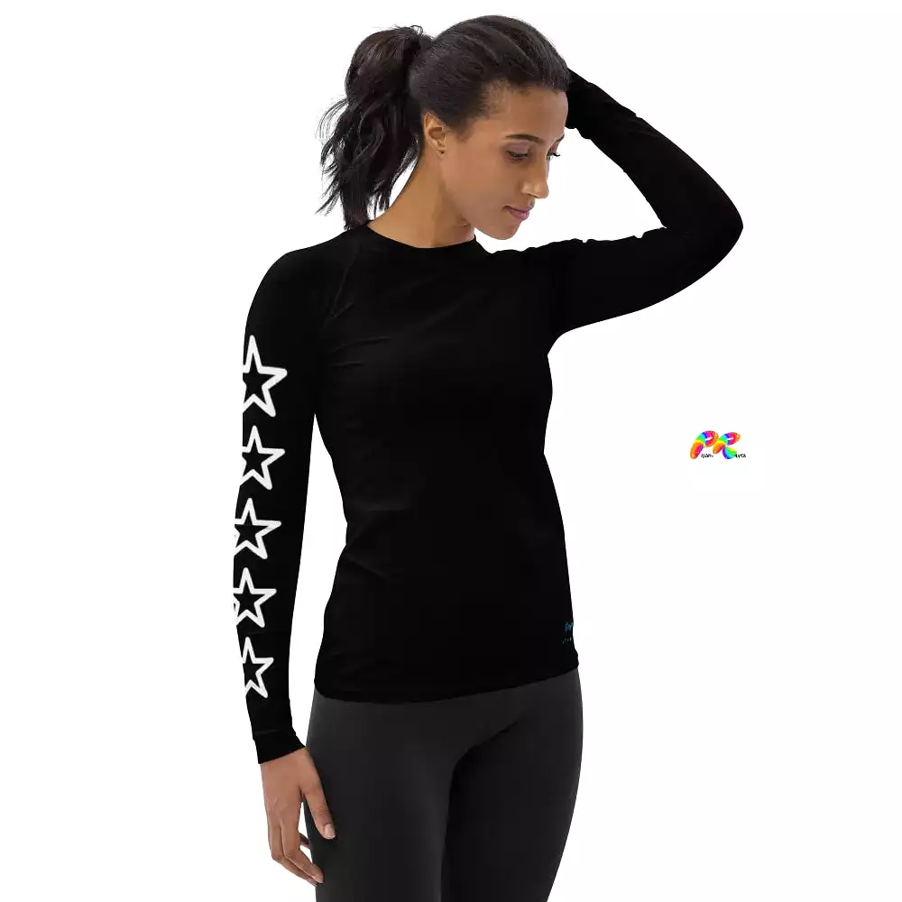 Women's Rash Guard With Stars