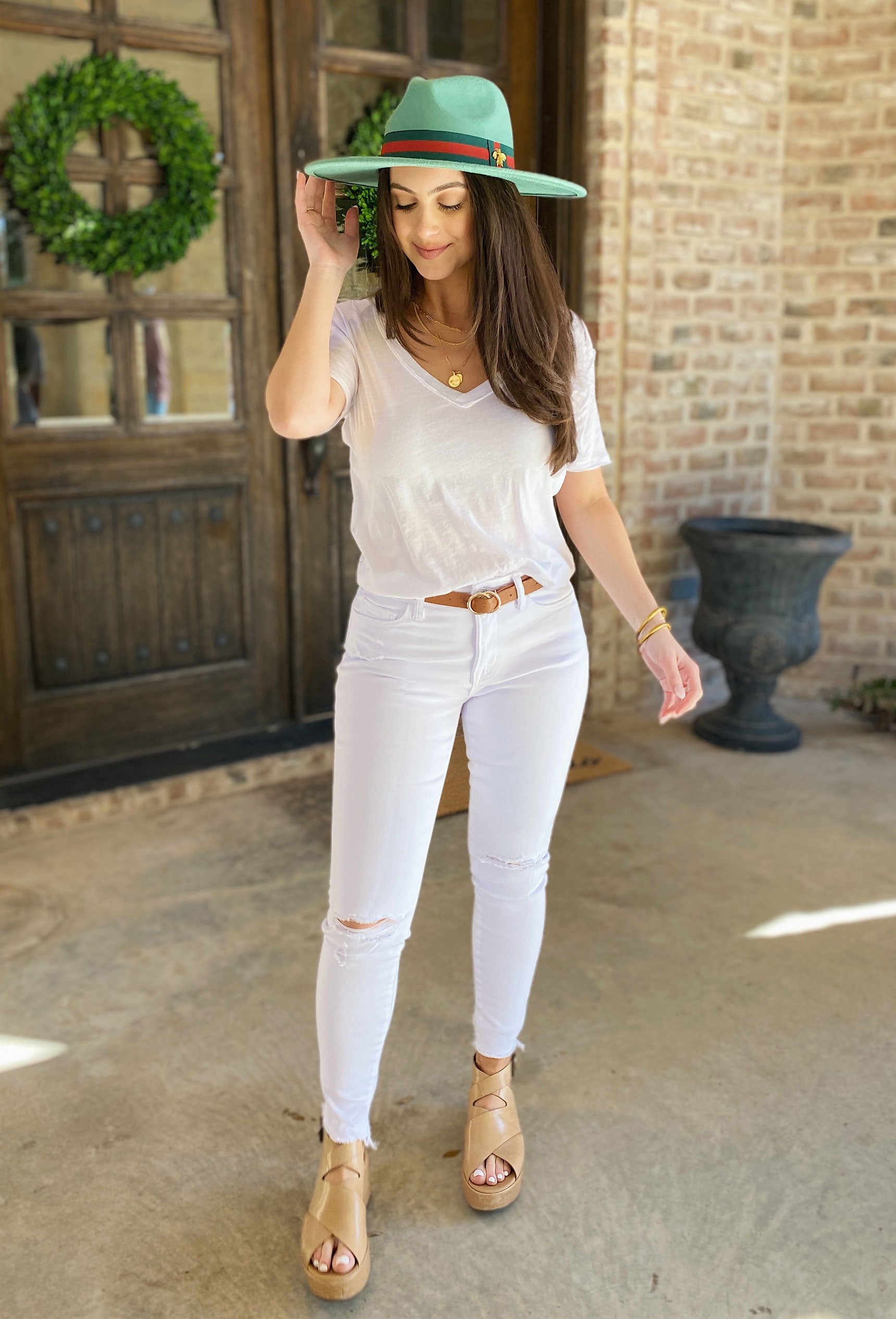 Z SUPPLY Organic Cotton V-Neck Tee in White